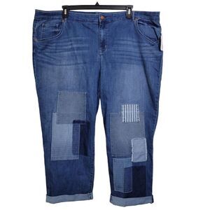 LOGO Lavish by Lori Goldstein Regular Indigo Slim-Leg Boyfriend Jeans (Size 28W)